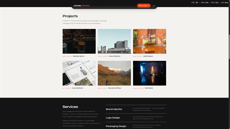Brand designer projects grid