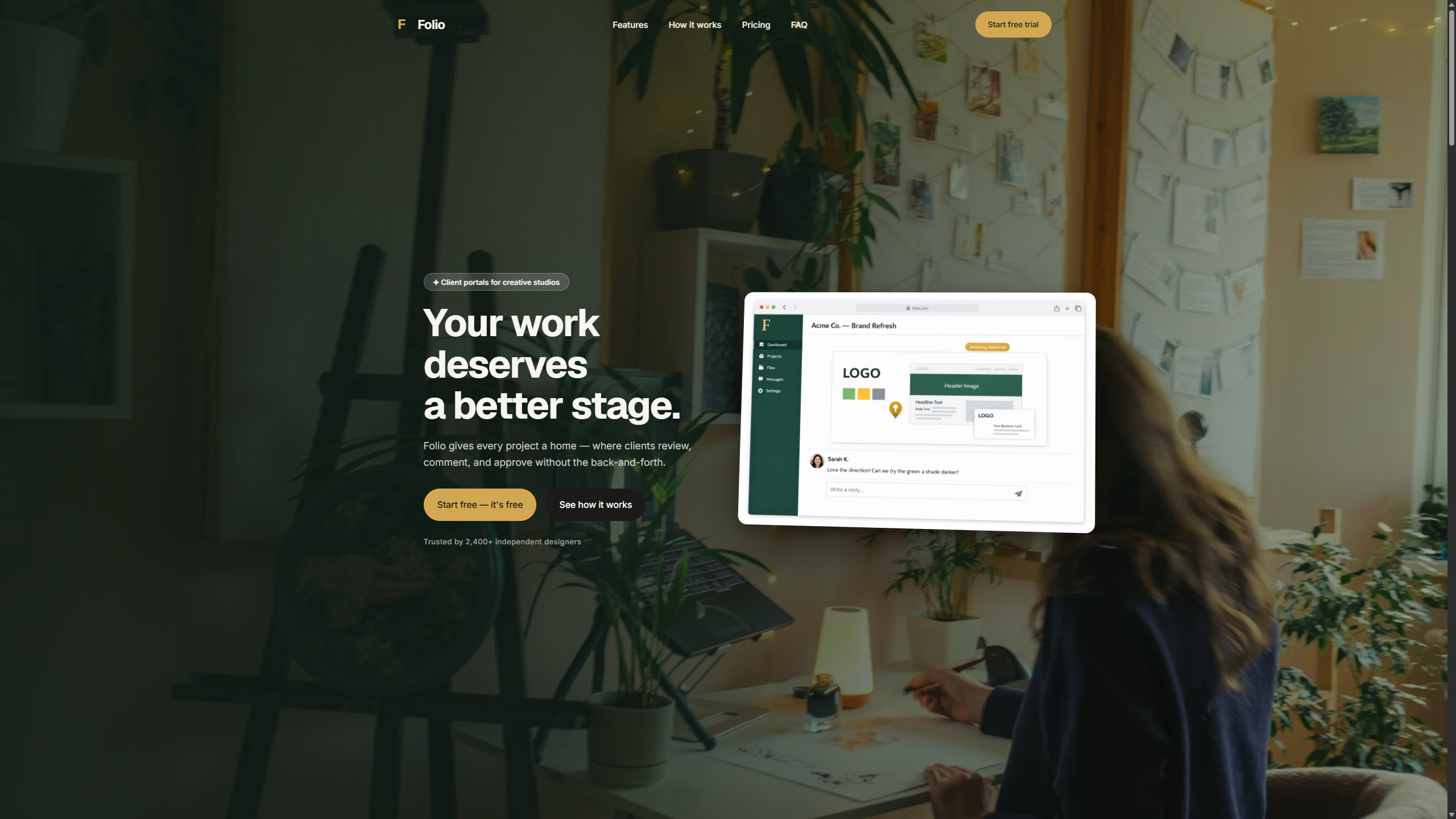 SaaS landing page template — hero preview