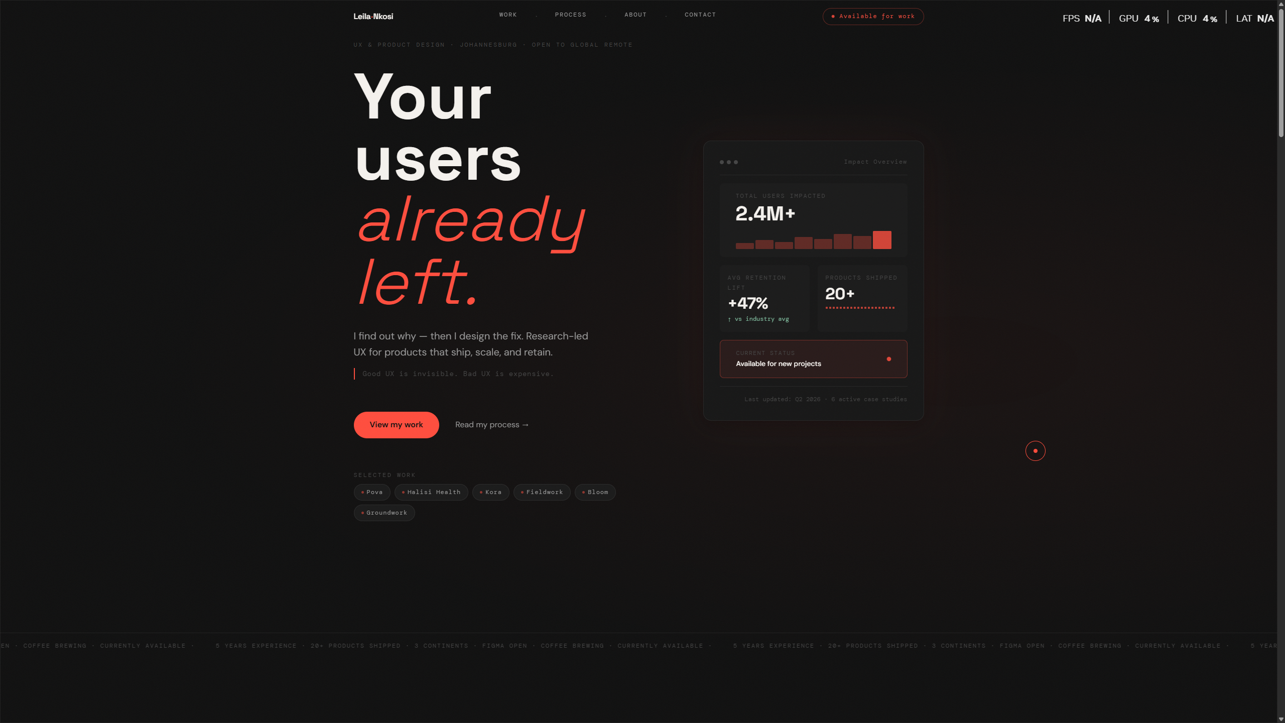 UX template — hero preview